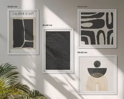 Formes abstraites en marbre ensemble de 4 tableaux