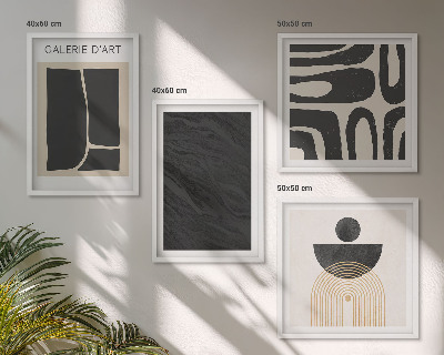 Ensemble de 4 tableaux Formes abstraites en marbre