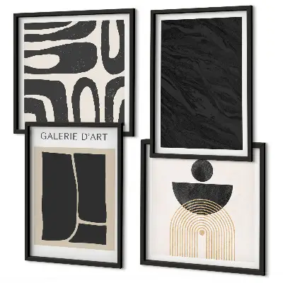 Formes abstraites en marbre ensemble de 4 tableaux