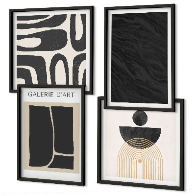 Ensemble de 4 tableaux Formes abstraites en marbre