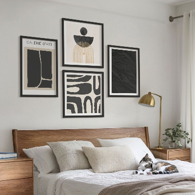 Ensemble de 4 tableaux Formes abstraites en marbre