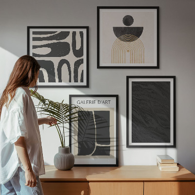 Ensemble de 4 tableaux Formes abstraites en marbre