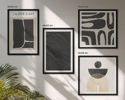 Formes abstraites en marbre ensemble de 4 tableaux