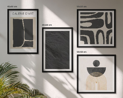 Ensemble de 4 tableaux Formes abstraites en marbre