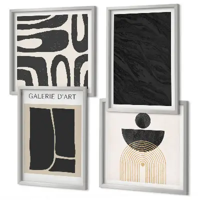 Formes abstraites en marbre ensemble de 4 tableaux