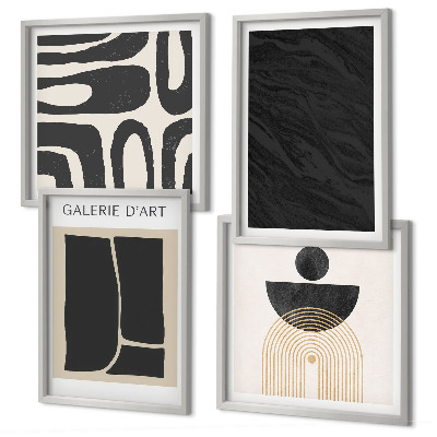 Ensemble de 4 tableaux Formes abstraites en marbre