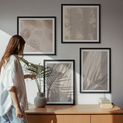 Mur de tableaux Gros plan sur des tissus bohèmes naturels