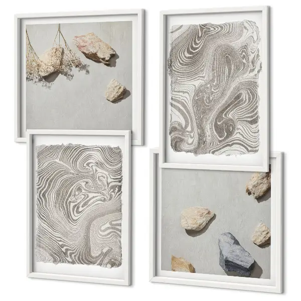 Formes abstraites modernes ensemble de 4 tableaux