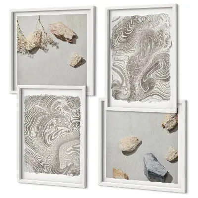 Formes abstraites modernes ensemble de 4 tableaux