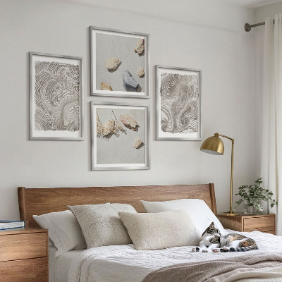 Ensemble de 4 tableaux Formes abstraites modernes