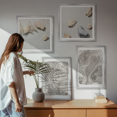 Ensemble de 4 tableaux Formes abstraites modernes