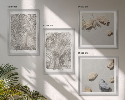 Ensemble de 4 tableaux Formes abstraites modernes