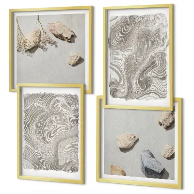 Formes abstraites modernes ensemble de 4 tableaux