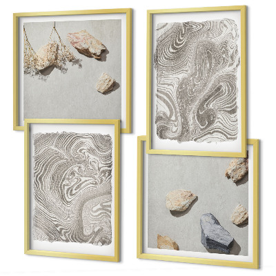 Ensemble de 4 tableaux Formes abstraites modernes