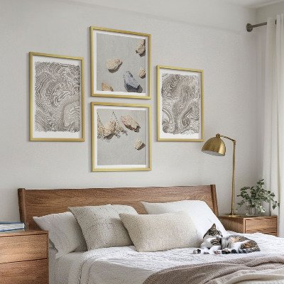 Ensemble de 4 tableaux Formes abstraites modernes