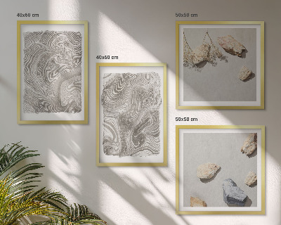 Ensemble de 4 tableaux Formes abstraites modernes