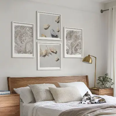Formes abstraites modernes ensemble de 4 tableaux