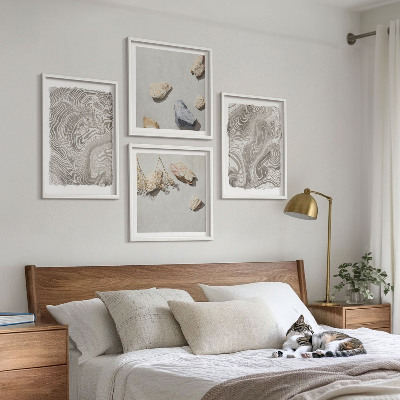 Ensemble de 4 tableaux Formes abstraites modernes