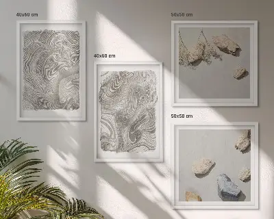 Formes abstraites modernes ensemble de 4 tableaux