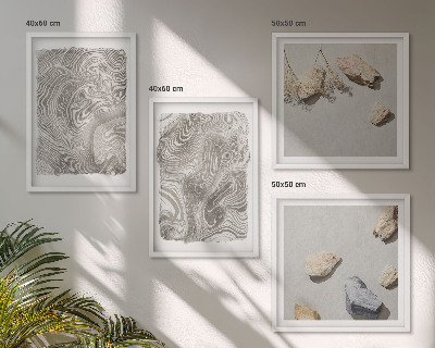 Ensemble de 4 tableaux Formes abstraites modernes