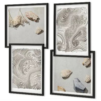 Formes abstraites modernes ensemble de 4 tableaux