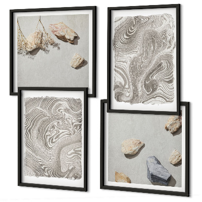 Ensemble de 4 tableaux Formes abstraites modernes
