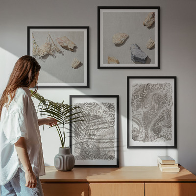 Ensemble de 4 tableaux Formes abstraites modernes