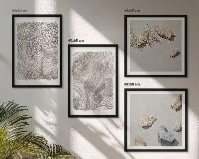 Formes abstraites modernes ensemble de 4 tableaux