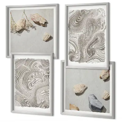 Formes abstraites modernes ensemble de 4 tableaux