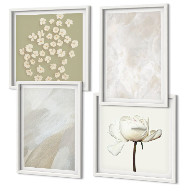 Polyptyque z cadres Fleurs, textures bohèmes tendance
