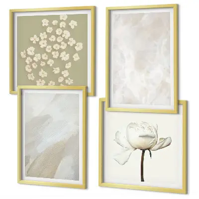 Polyptyque de 2 cadres fleurs aux textures bohèmes tendance