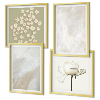 Polyptyque z cadres Fleurs, textures bohèmes tendance
