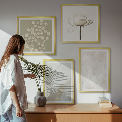 Polyptyque z cadres Fleurs, textures bohèmes tendance