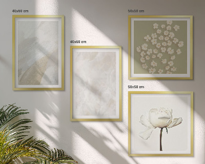 Polyptyque z cadres Fleurs, textures bohèmes tendance