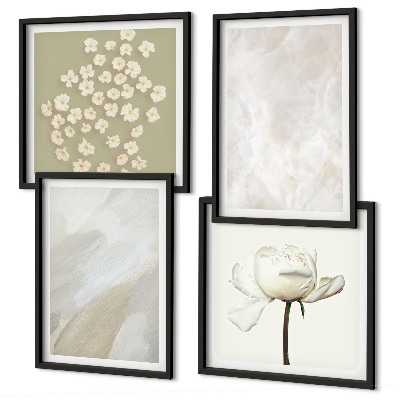 Polyptyque z cadres Fleurs, textures bohèmes tendance