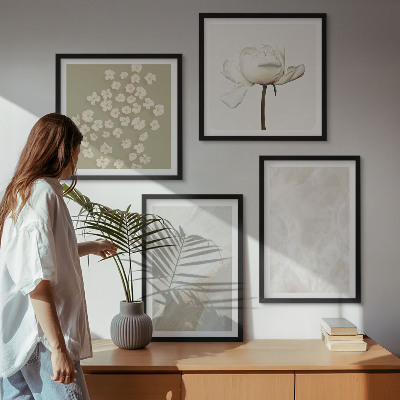 Polyptyque z cadres Fleurs, textures bohèmes tendance