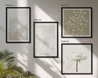 Polyptyque de 2 cadres fleurs aux textures bohèmes tendance
