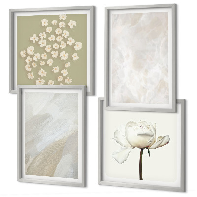 Polyptyque z cadres Fleurs, textures bohèmes tendance