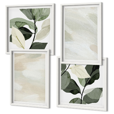 Ensemble de 4 tableaux Peintures abstraites bohèmes aux couleurs vives