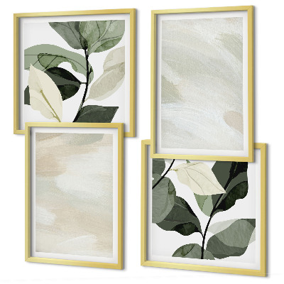 Ensemble de 4 tableaux Peintures abstraites bohèmes aux couleurs vives