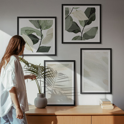 Ensemble de 4 tableaux Peintures abstraites bohèmes aux couleurs vives