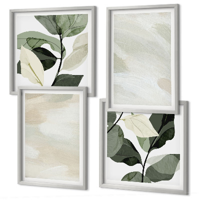 Ensemble de 4 tableaux Peintures abstraites bohèmes aux couleurs vives