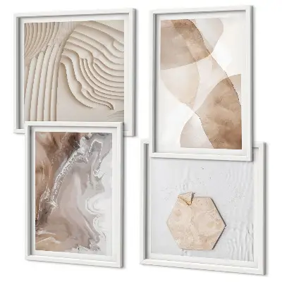 Structures peintes abstraites ensemble de 4 tableaux