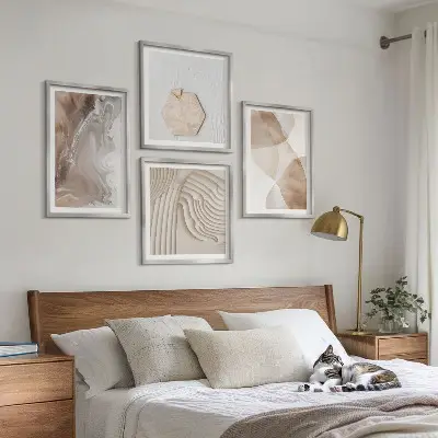 Structures peintes abstraites ensemble de 4 tableaux