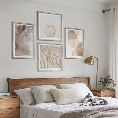 Ensemble de 4 tableaux Structures peintes abstraites