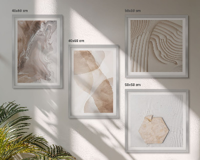 Ensemble de 4 tableaux Structures peintes abstraites