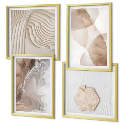 Structures peintes abstraites ensemble de 4 tableaux
