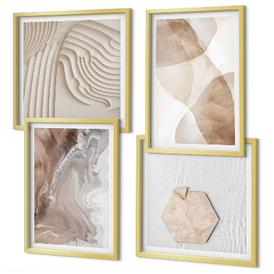 Ensemble de 4 tableaux Structures peintes abstraites