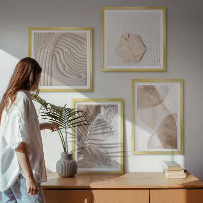 Ensemble de 4 tableaux Structures peintes abstraites