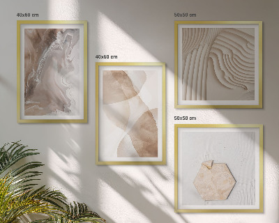 Ensemble de 4 tableaux Structures peintes abstraites